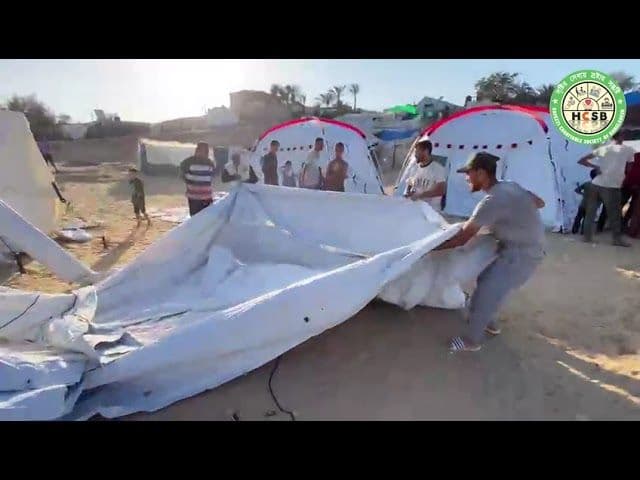 গাজায় আরো ১৫টি তাবু স্থাপন